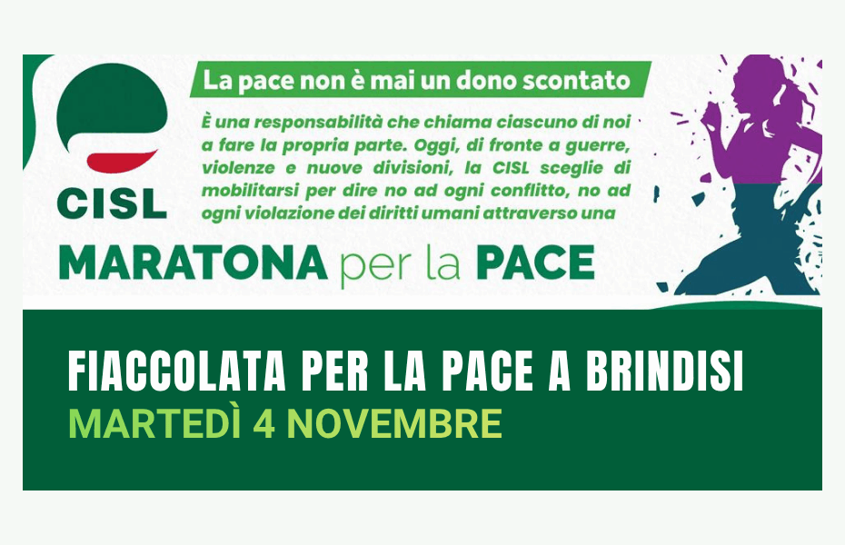Maratona per la Pace Cisl- Evento a Brindisi